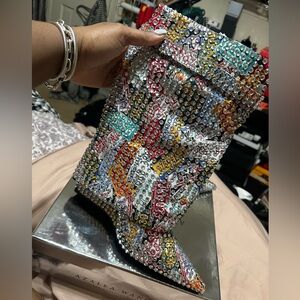 AZALEA WANG TUPELO MULTI DIAMOND COVERED BOOT